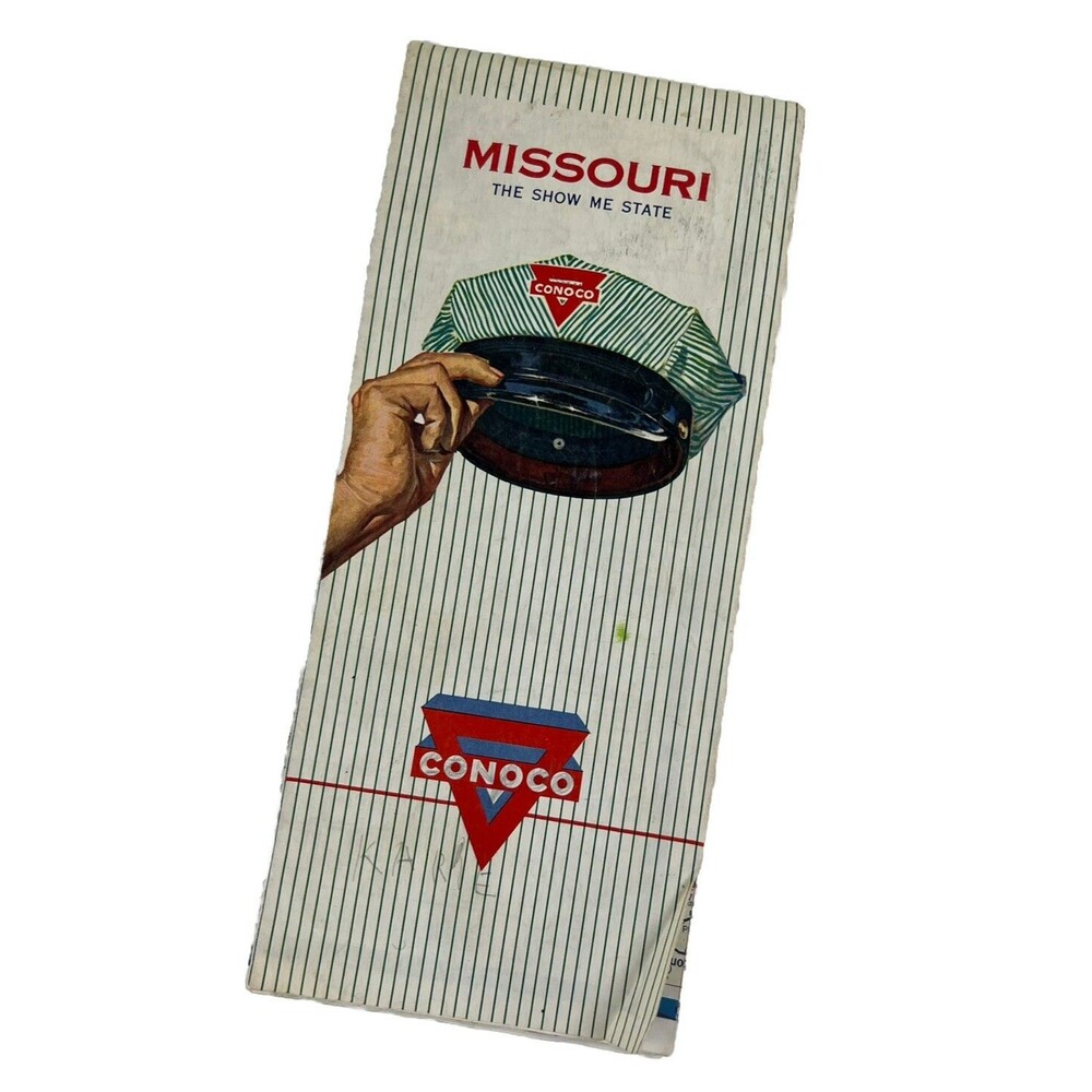 Vintage CONOCO Missouri The Show Me State Road Map Highway Roadway Map Ephemera